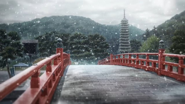 Early Morning on the Red Bridge
